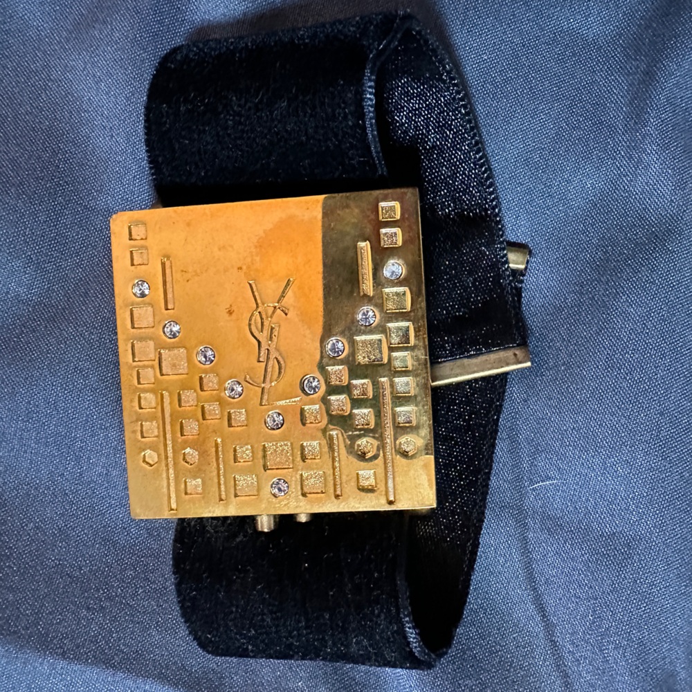 VINTAGE YSL Compact Bracelet Gold and Black Designer Wearable